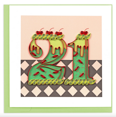21st Birthday Quilled Greeting Card