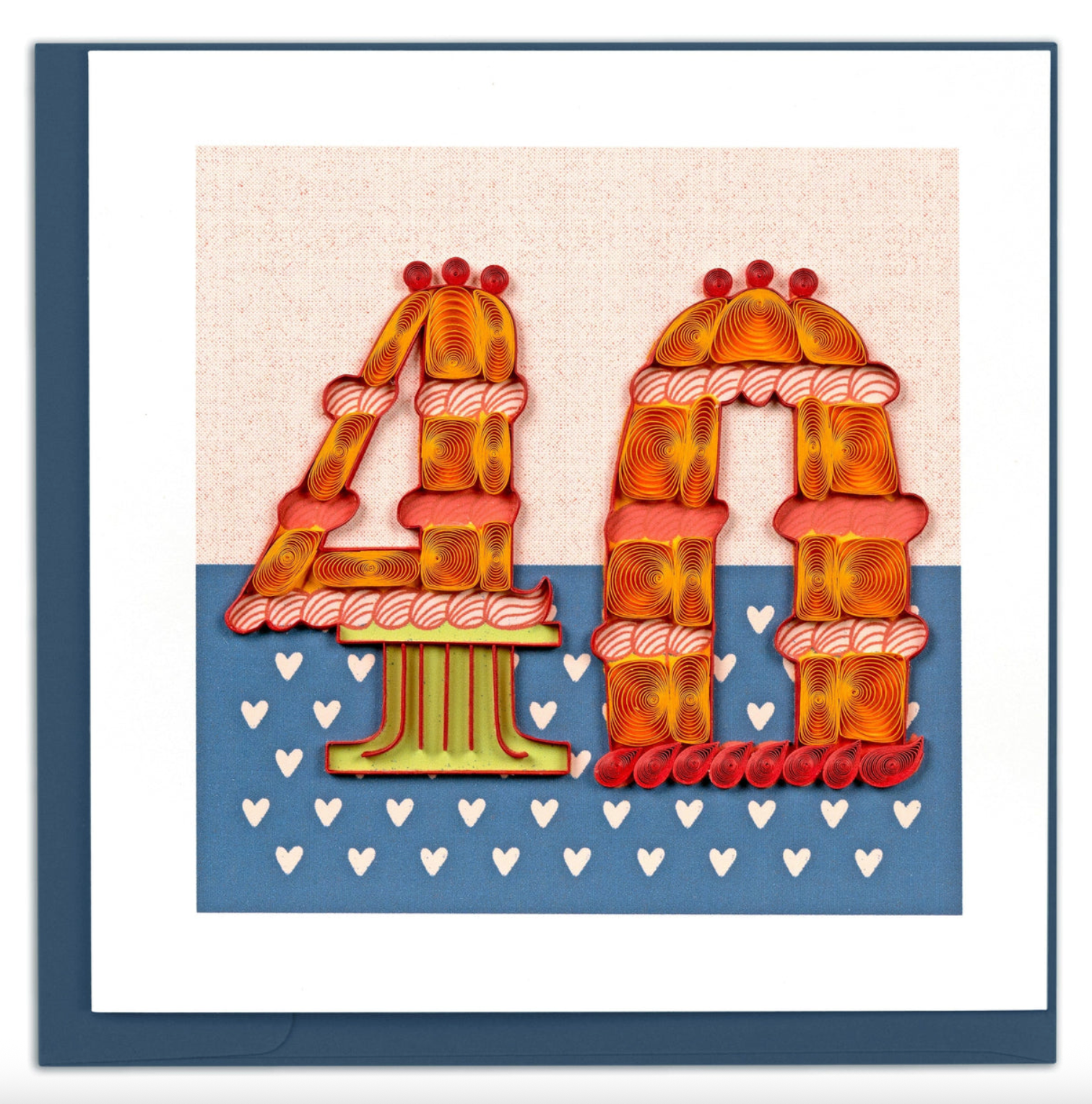 40th Birthday Quilled Greeting Card