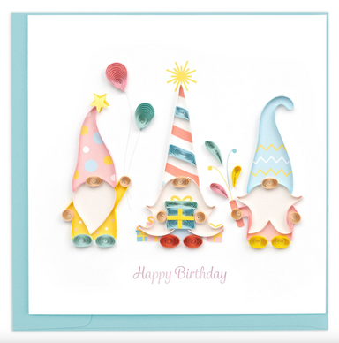 Birthday Gnomes Blank Quilling Card