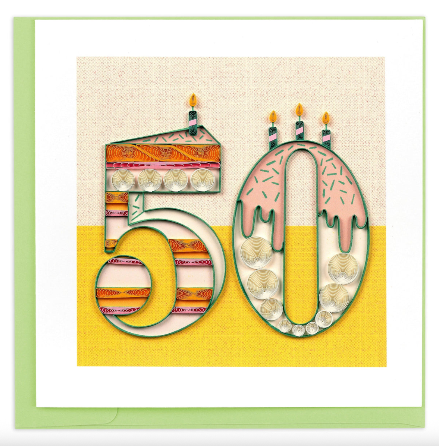 50th Birthday Quilled Greeting Card