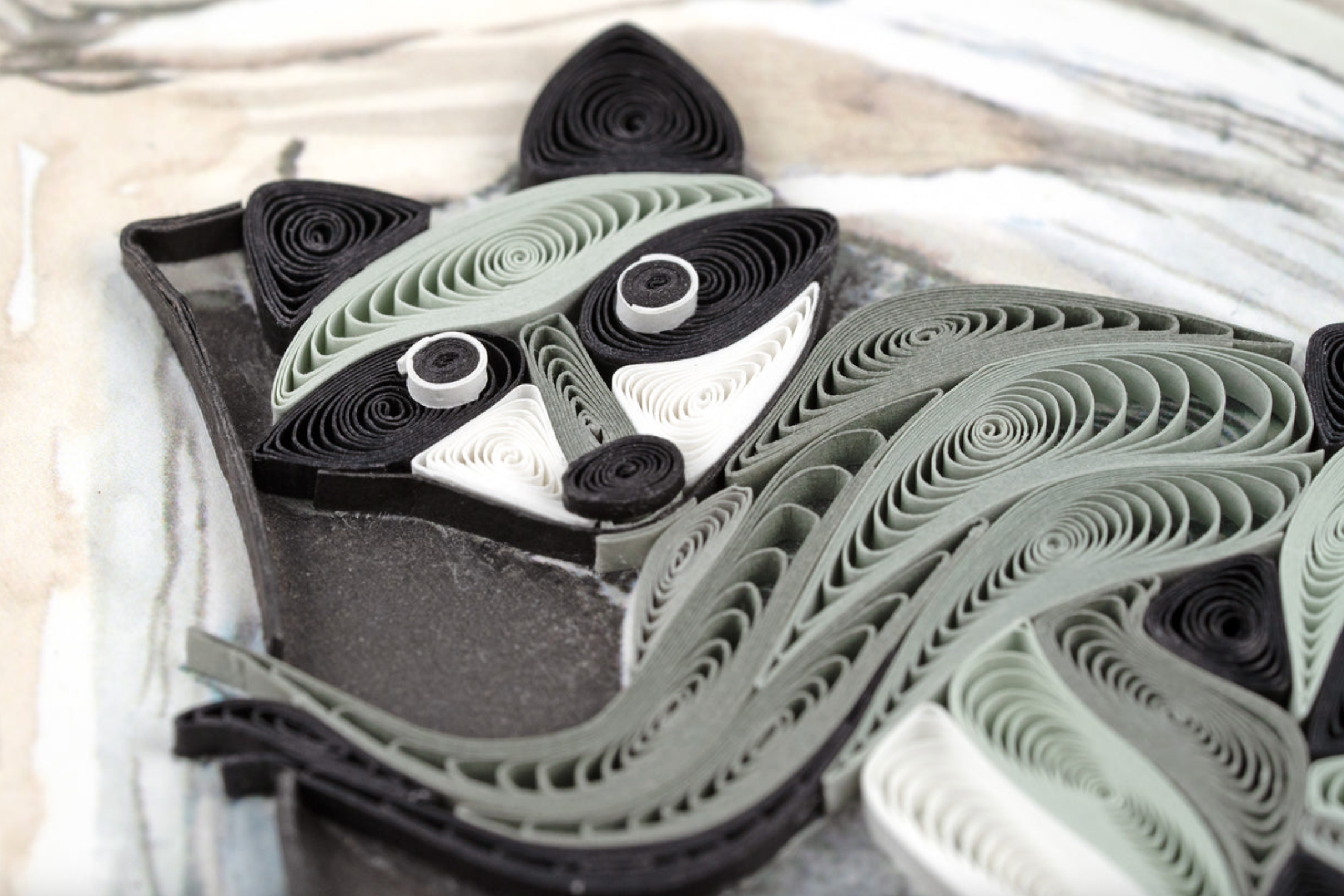 Raccoon in Tree Hole Blank Quilling Card Card