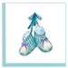 Knit Blue Baby Booties Blank Quilling Card