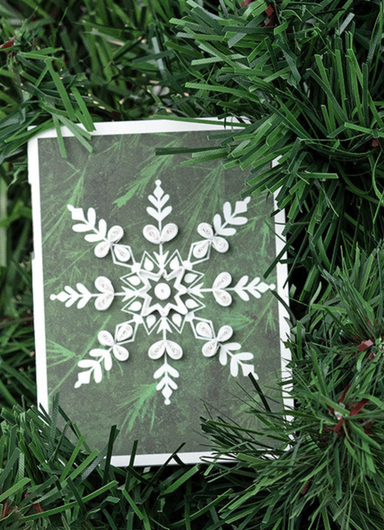 Snowflake on Pine Quilled Gift Enclosure