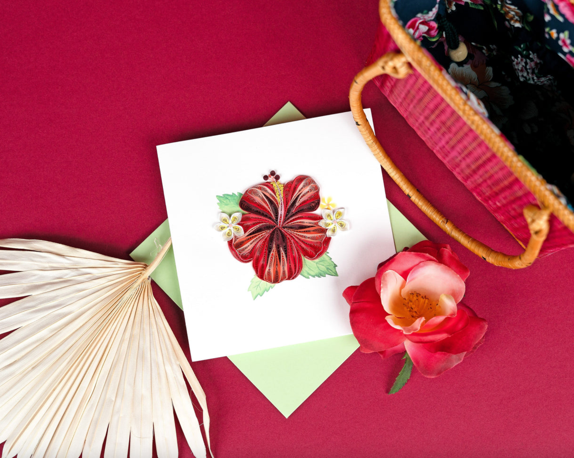 Hibiscus Blank Quilling Card