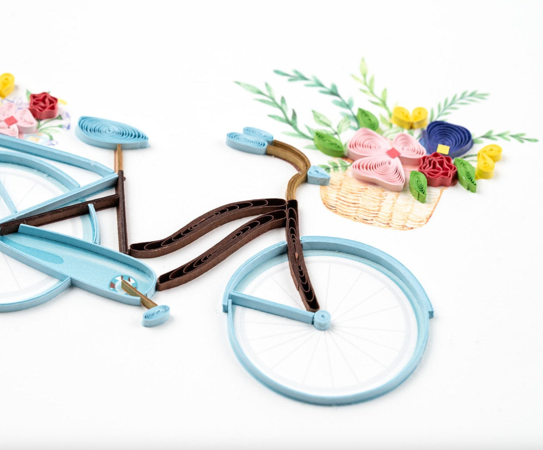 Bicycle & Flower Basket Blank Quilling Card