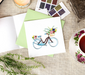 Bicycle & Flower Basket Blank Quilling Card