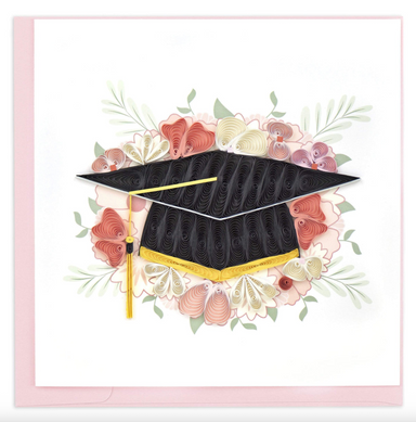 Floral Mortarboard Blank Quilling Card
