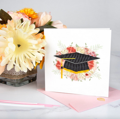 Floral Mortarboard Blank Quilling Card