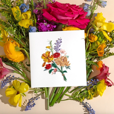 Japanese Wildflowers Blank Quilling Card