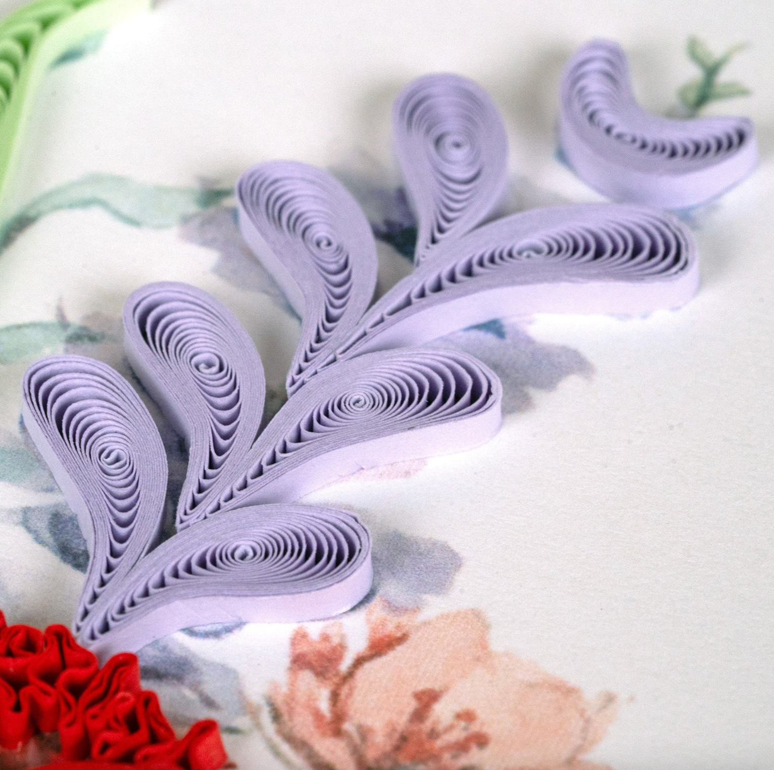 Japanese Wildflowers Blank Quilling Card