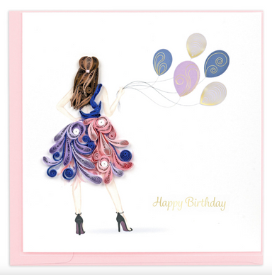 Fashion Birthday Girl Blank Quilling Card