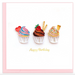 Birthday Cupcake Trio Blank Quilling Card