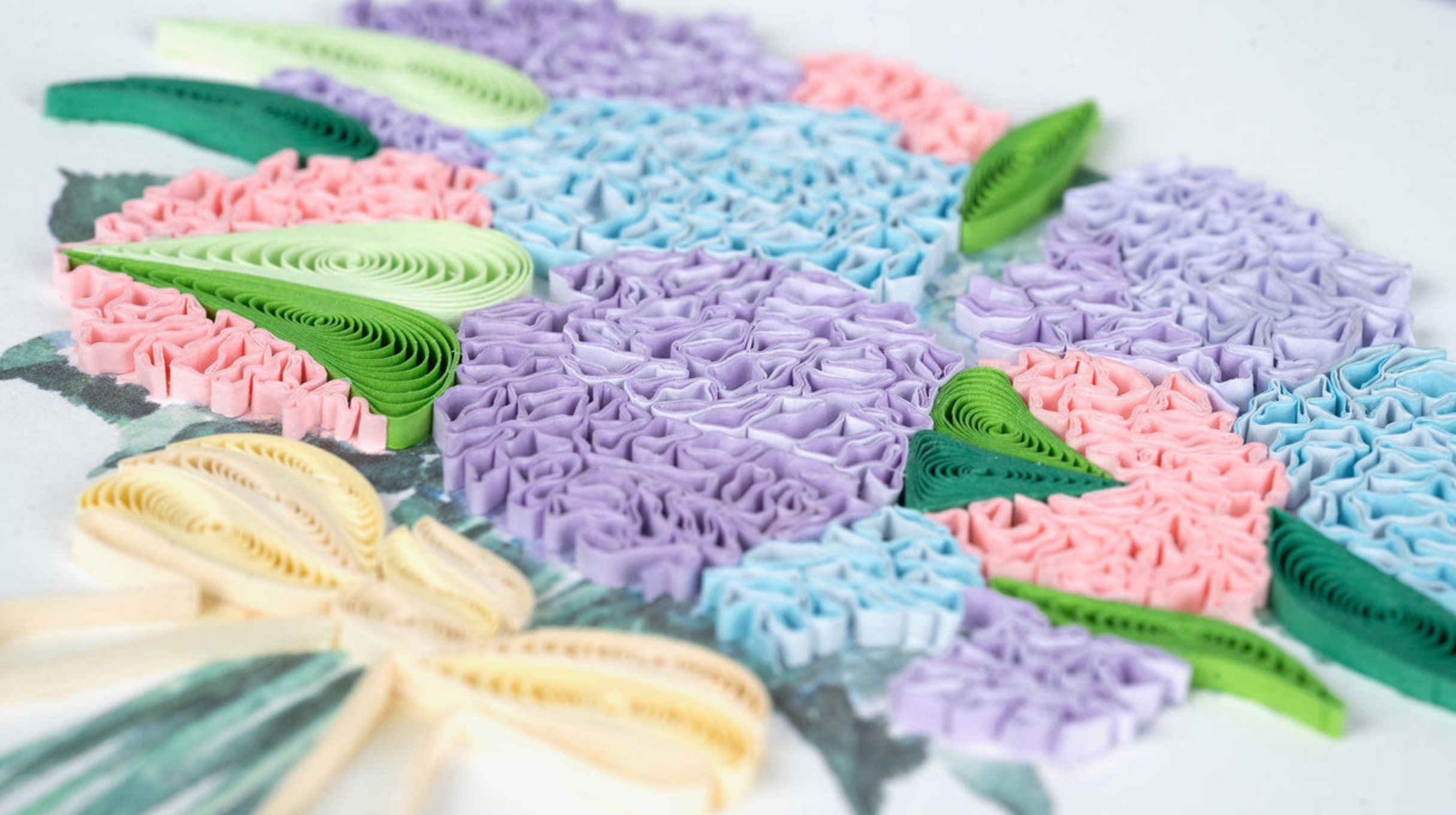 Hydrangea Bouquet Happy Birthday Quilling Card