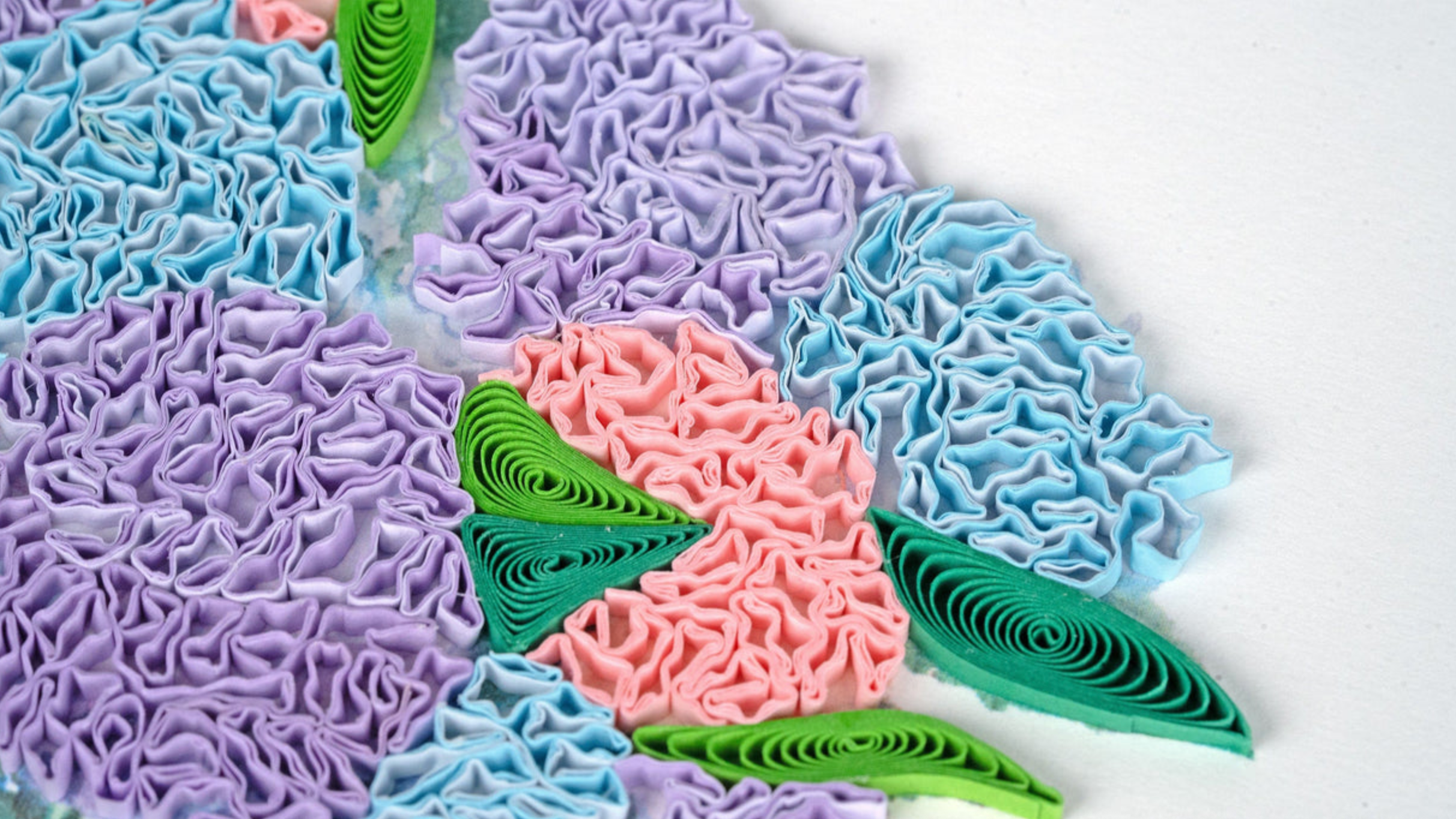 Hydrangea Bouquet Happy Birthday Quilling Card