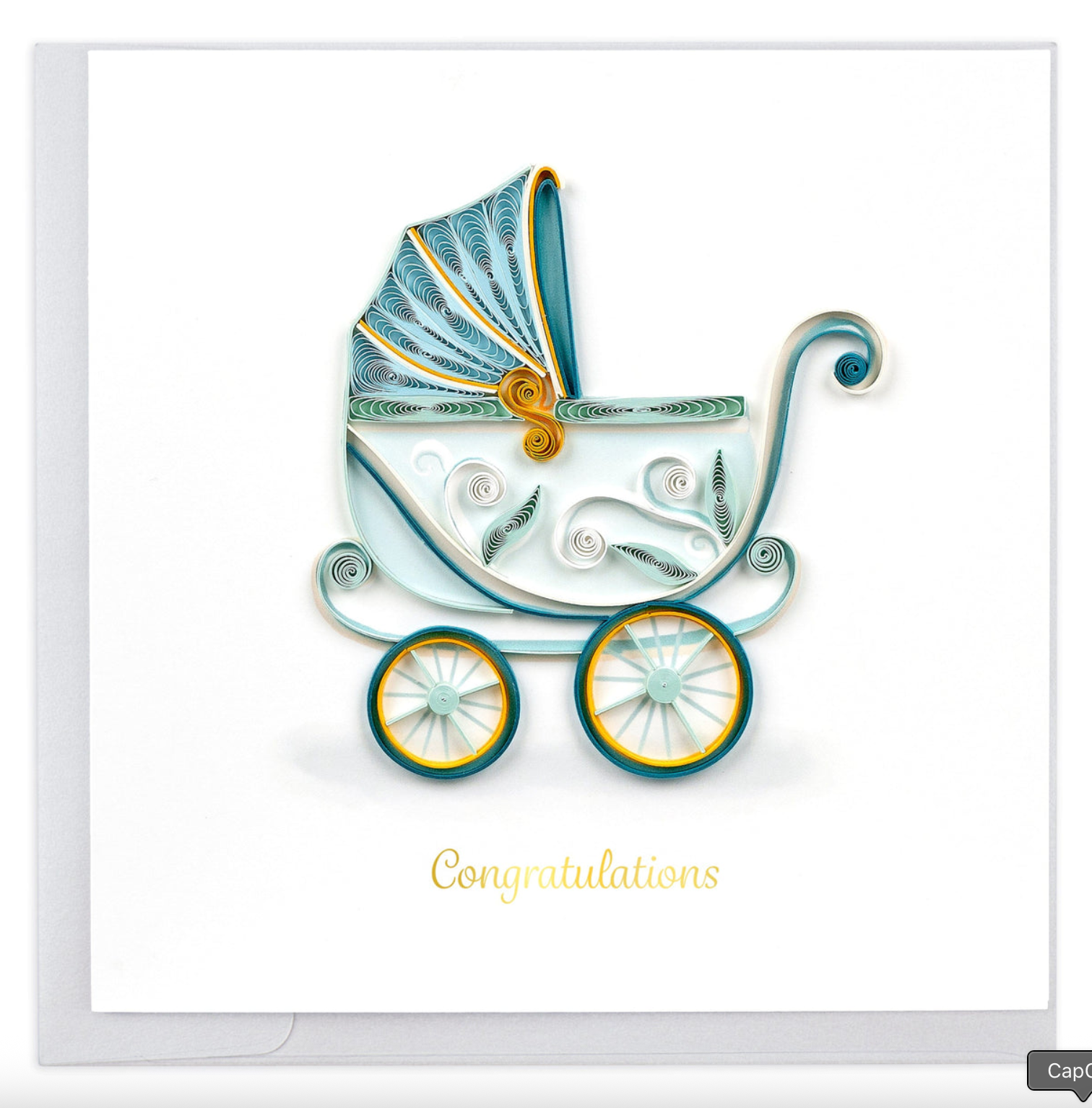 Blue Baby Buggy Blank Quilling Card