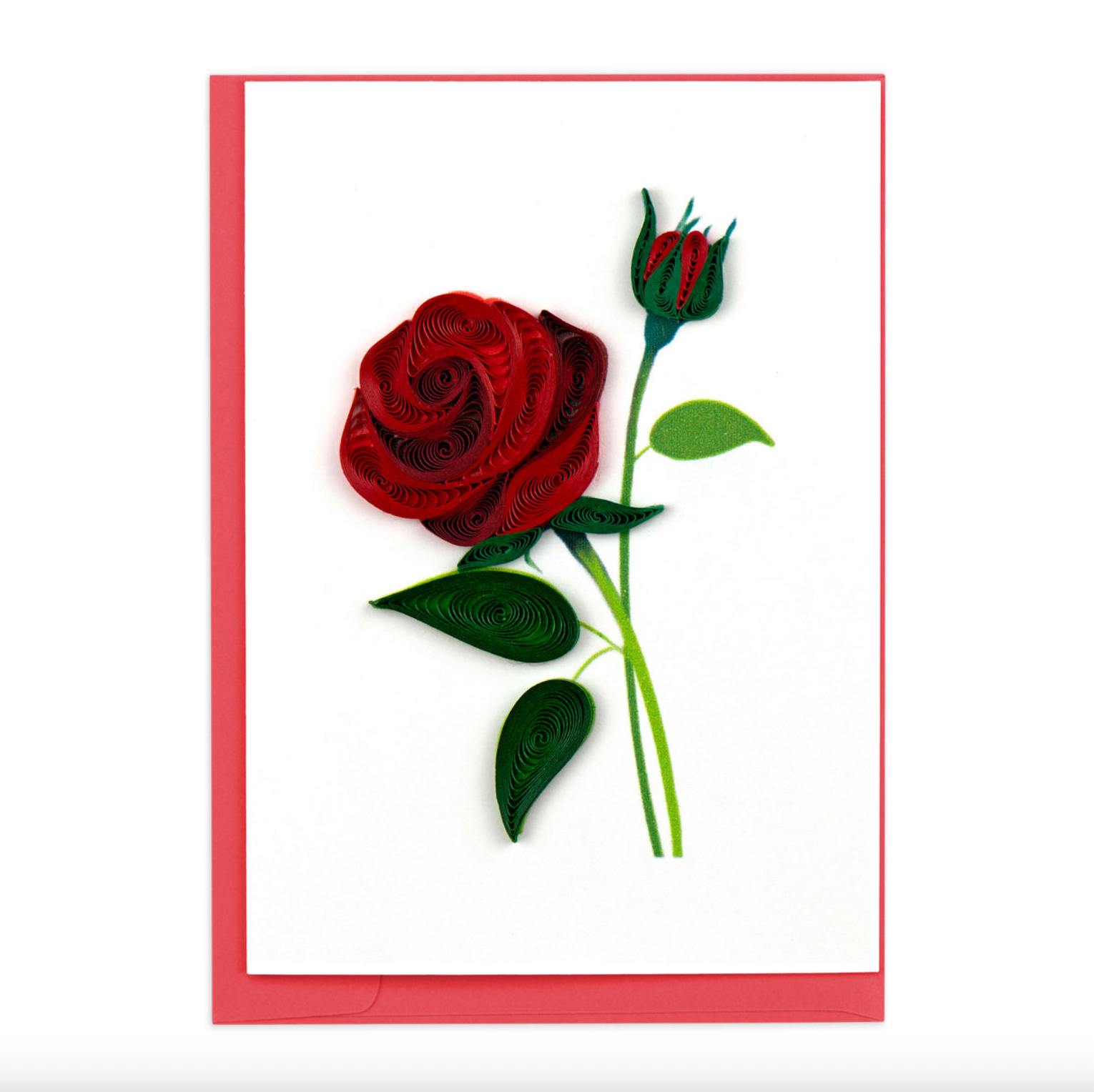 Red Rose - Blank Quilling Enclosure Card
