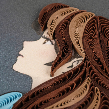 Anime Woman Blank Quilling Card