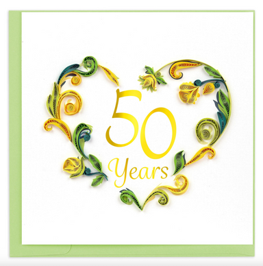 50th Golden Wedding Anniversary Quilling Card