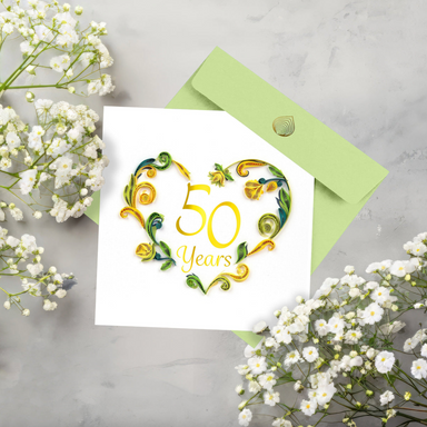 50th Golden Wedding Anniversary Quilling Card