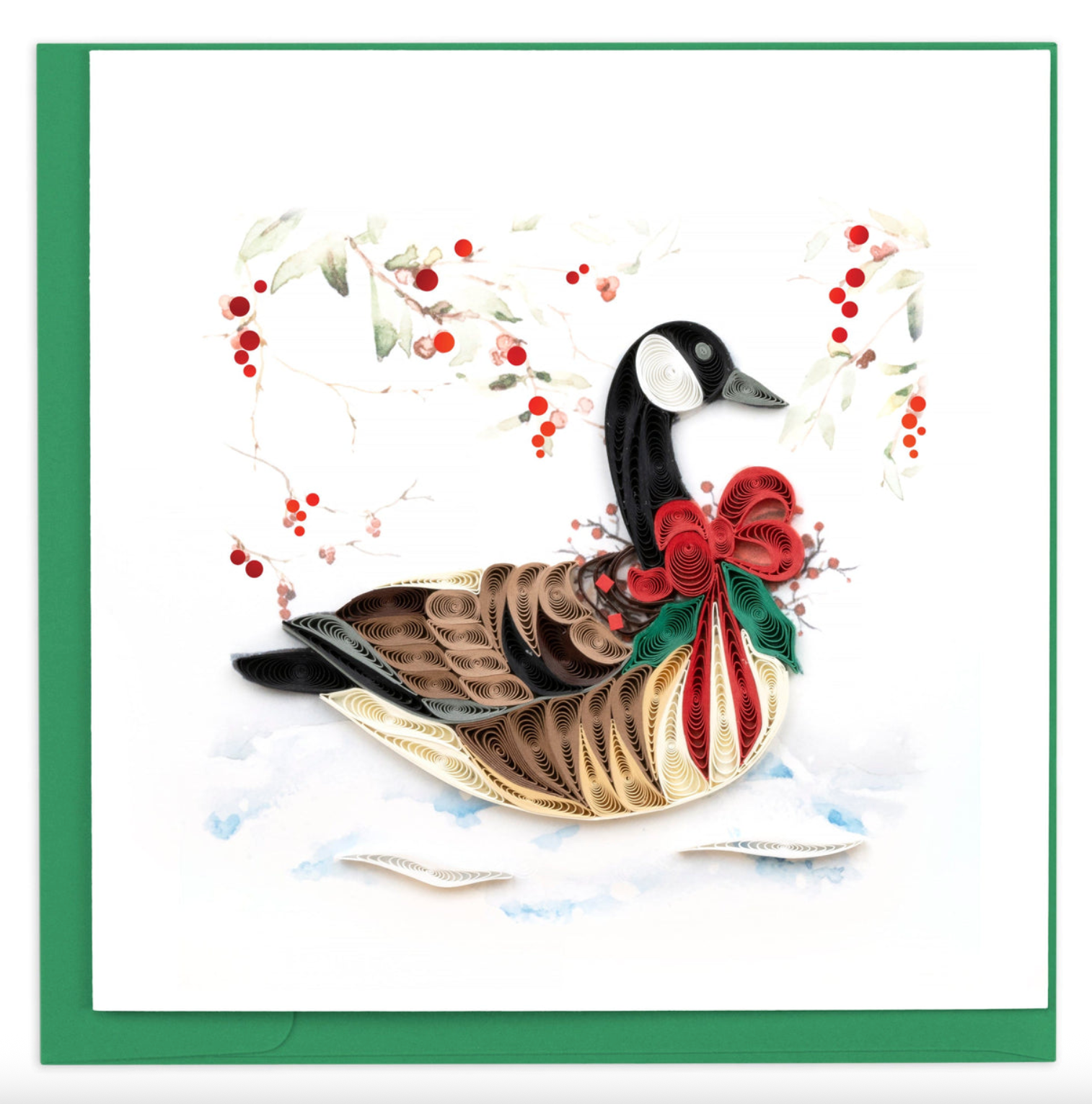 Christmas Goose Blank Quilling Christmas Card