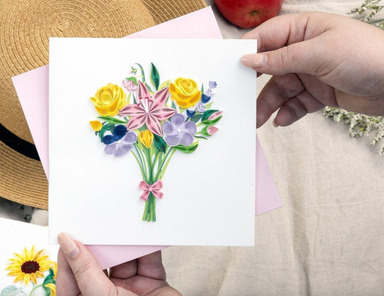 Spring Bouquet Blank Quilling Card
