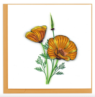 Yellow Poppies Blank Quilling Card