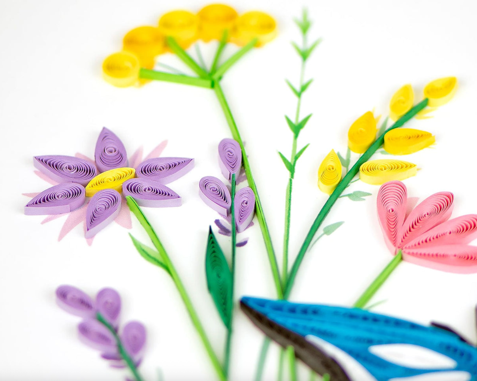 Butterfly with Wildflowers Blank Quilling Card