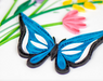 Butterfly with Wildflowers Blank Quilling Card