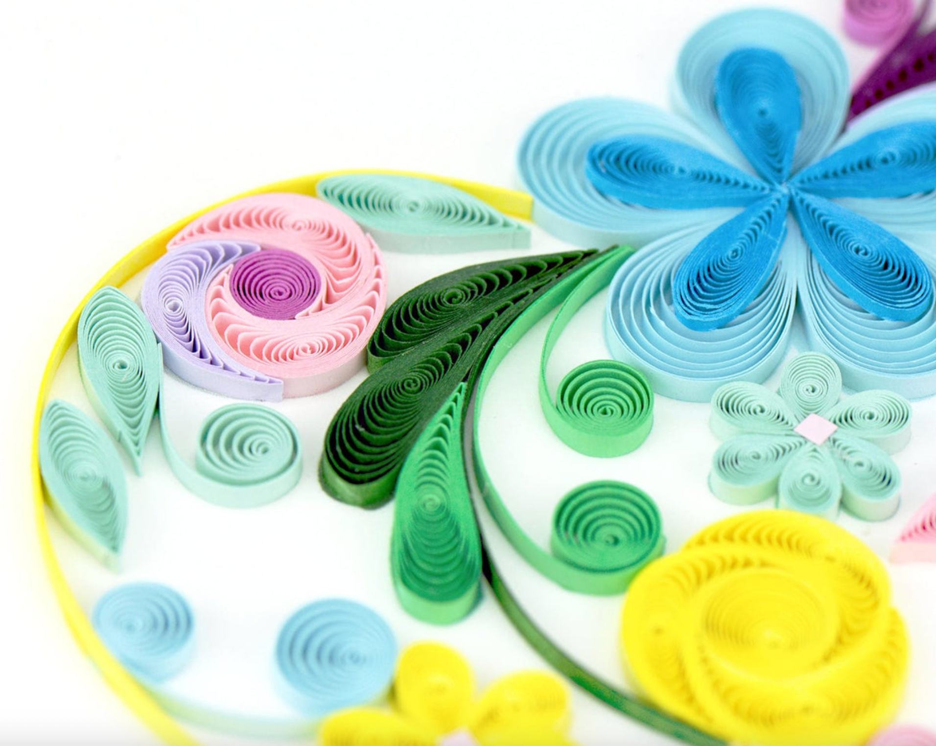 Floral Rainbow Heart Blank Quilling Card