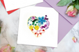 Floral Rainbow Heart Blank Quilling Card