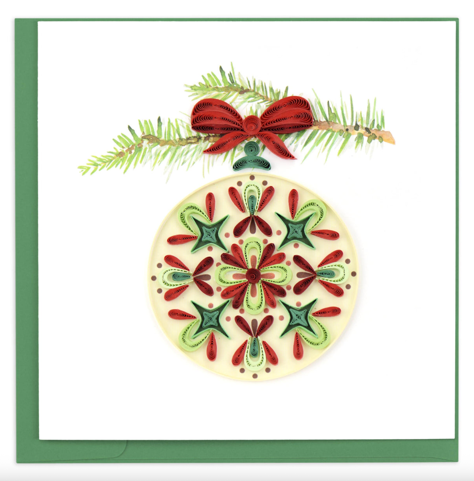 Traditional Ornament Blank Quilling Christmas Card
