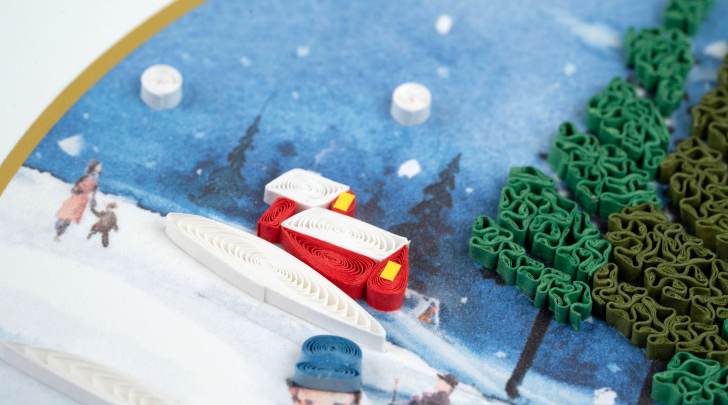 Ice Skating Blank Quilling Greeting Card