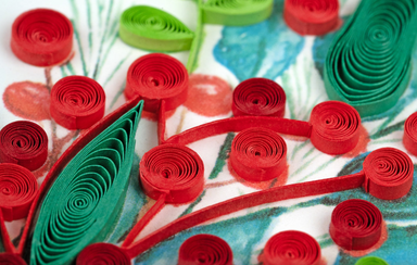 Happy Holidays Holly Berry Bunch Blank Quilling Greeting Card