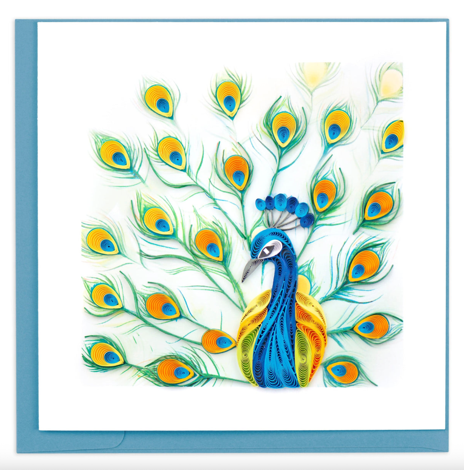 Peacock Feather Display Blank Quilling Card