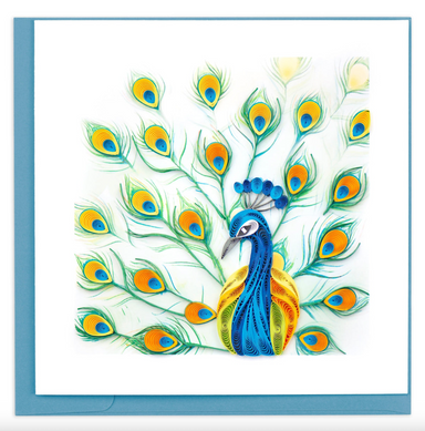 Peacock Feather Display Blank Quilling Card
