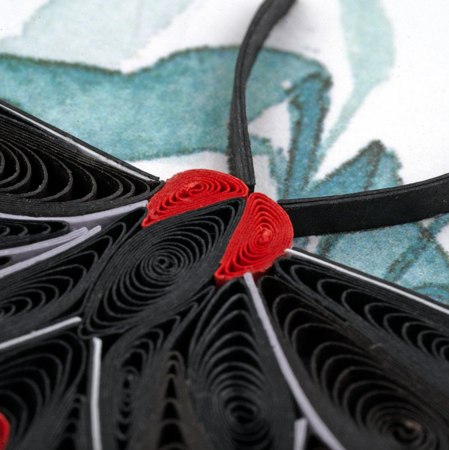 Butterfly on Bamboo Blank Quilled Greeting Card