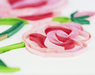 Long Stem Pink Roses Blank Quilling Card