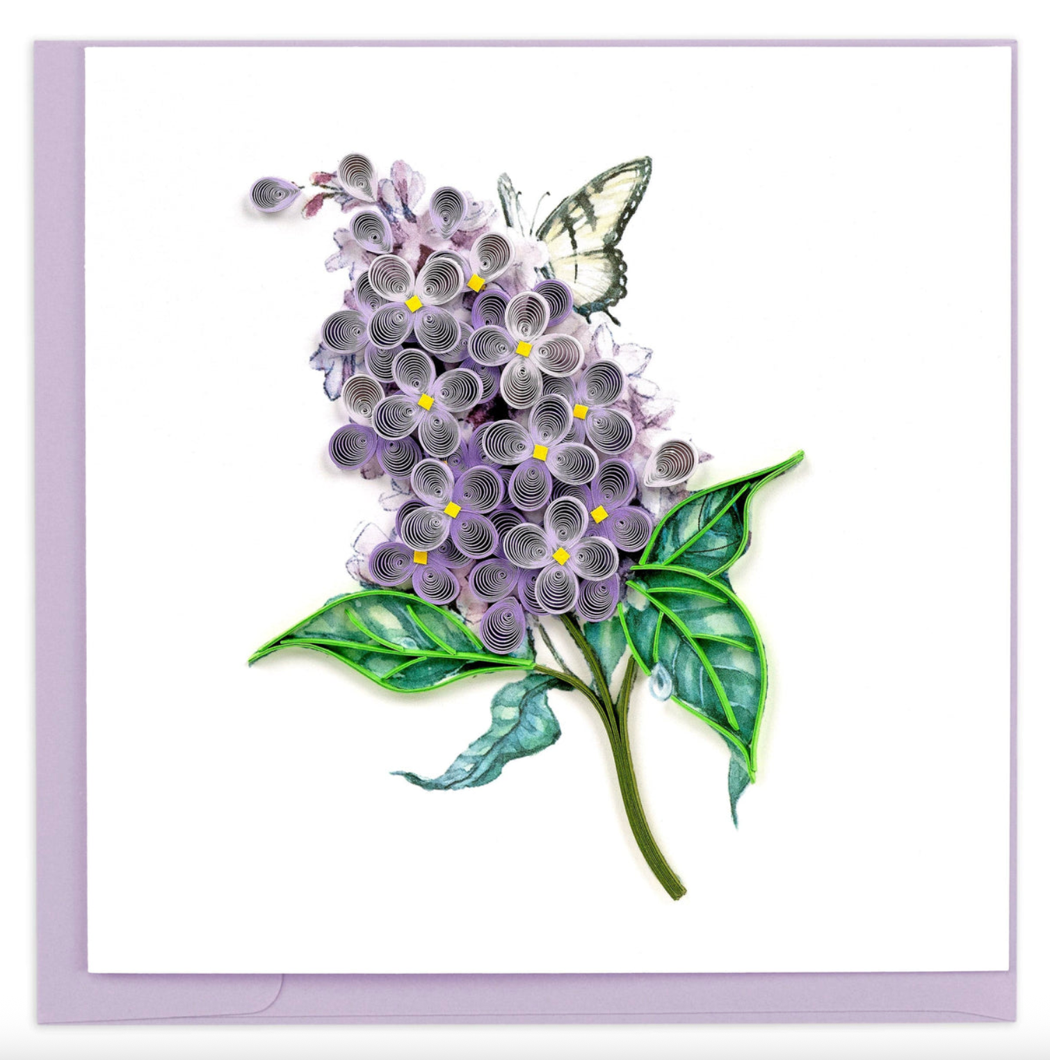 Lilac Flowers Blank Quilling Card