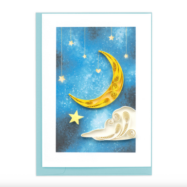 Moon & Stars Blank Quilling Card Gift Enclosure