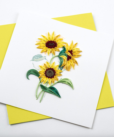 Wild Sunflowers Blank Quilling Card