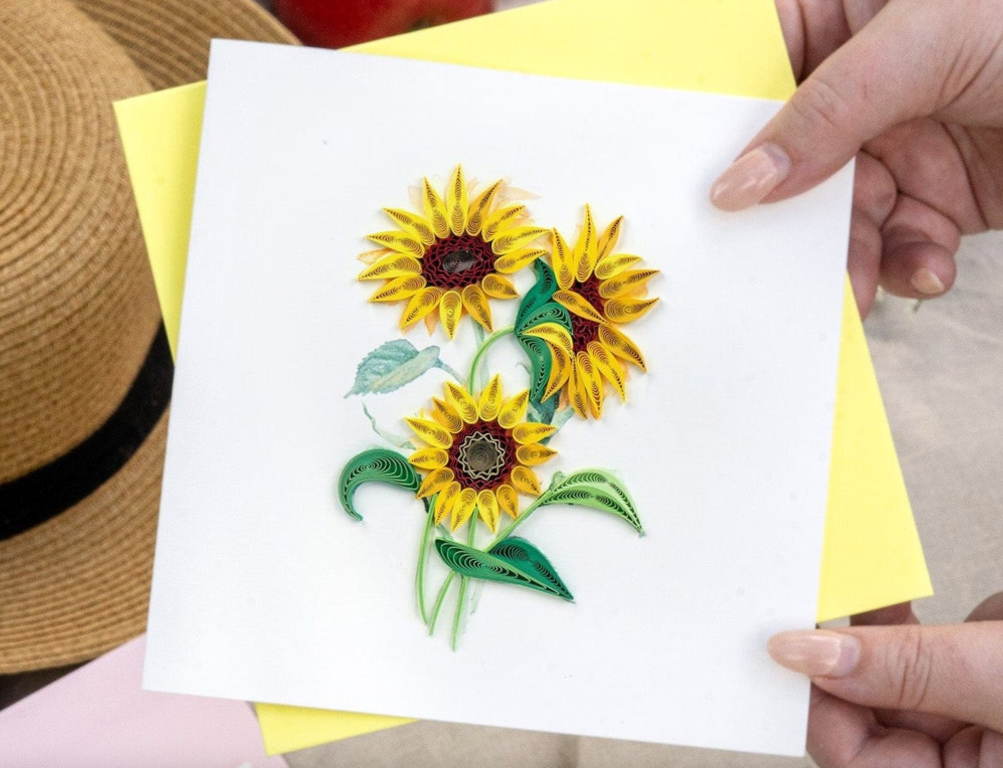 Wild Sunflowers Blank Quilling Card