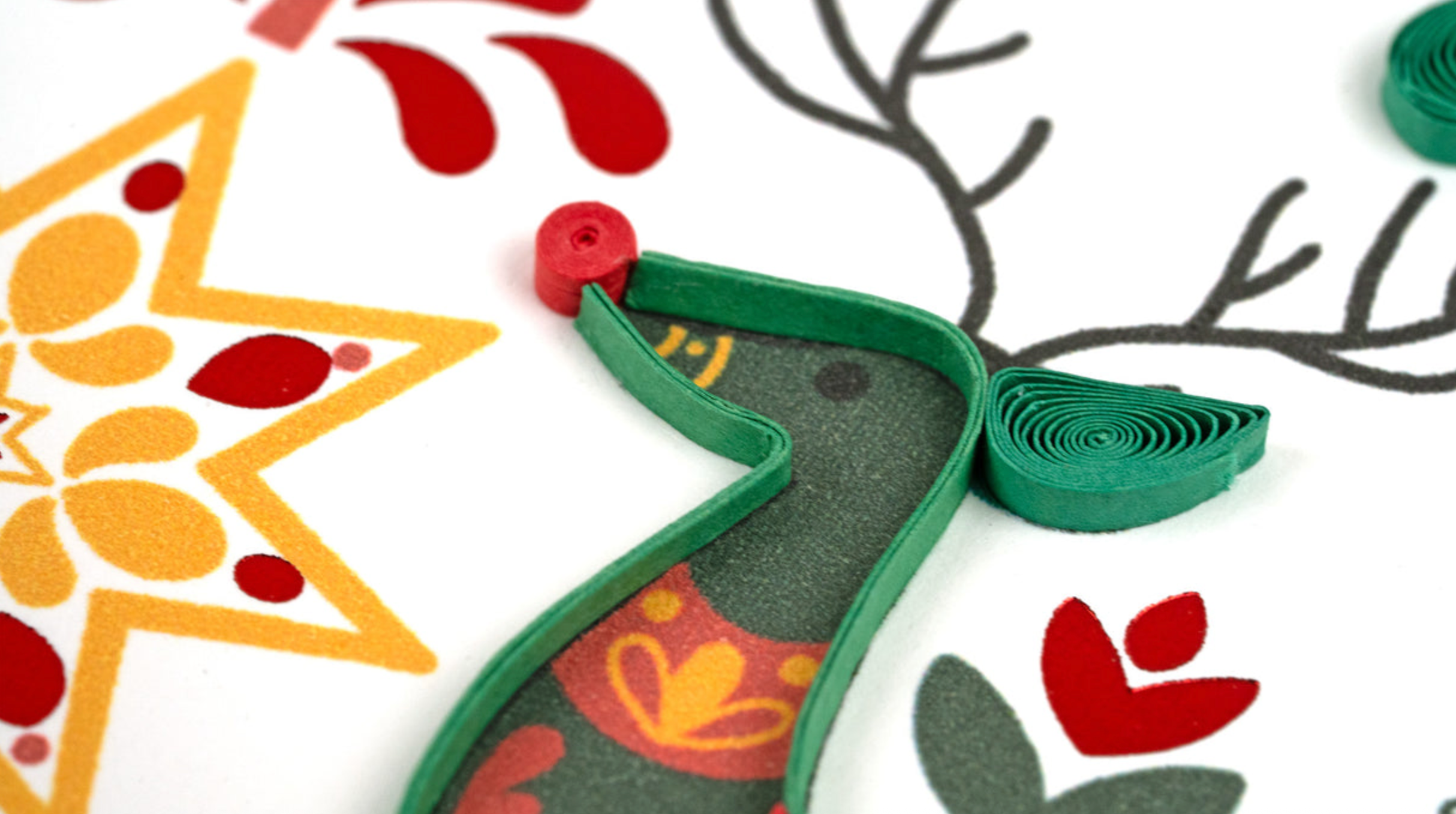 Scandinavian Christmas Blank Quilling Greeting Card