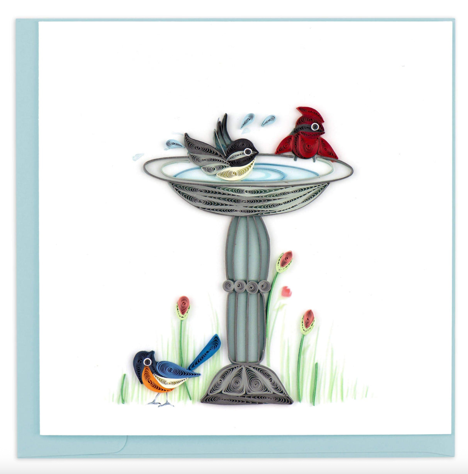 Bird Bath Blank Quilling Card