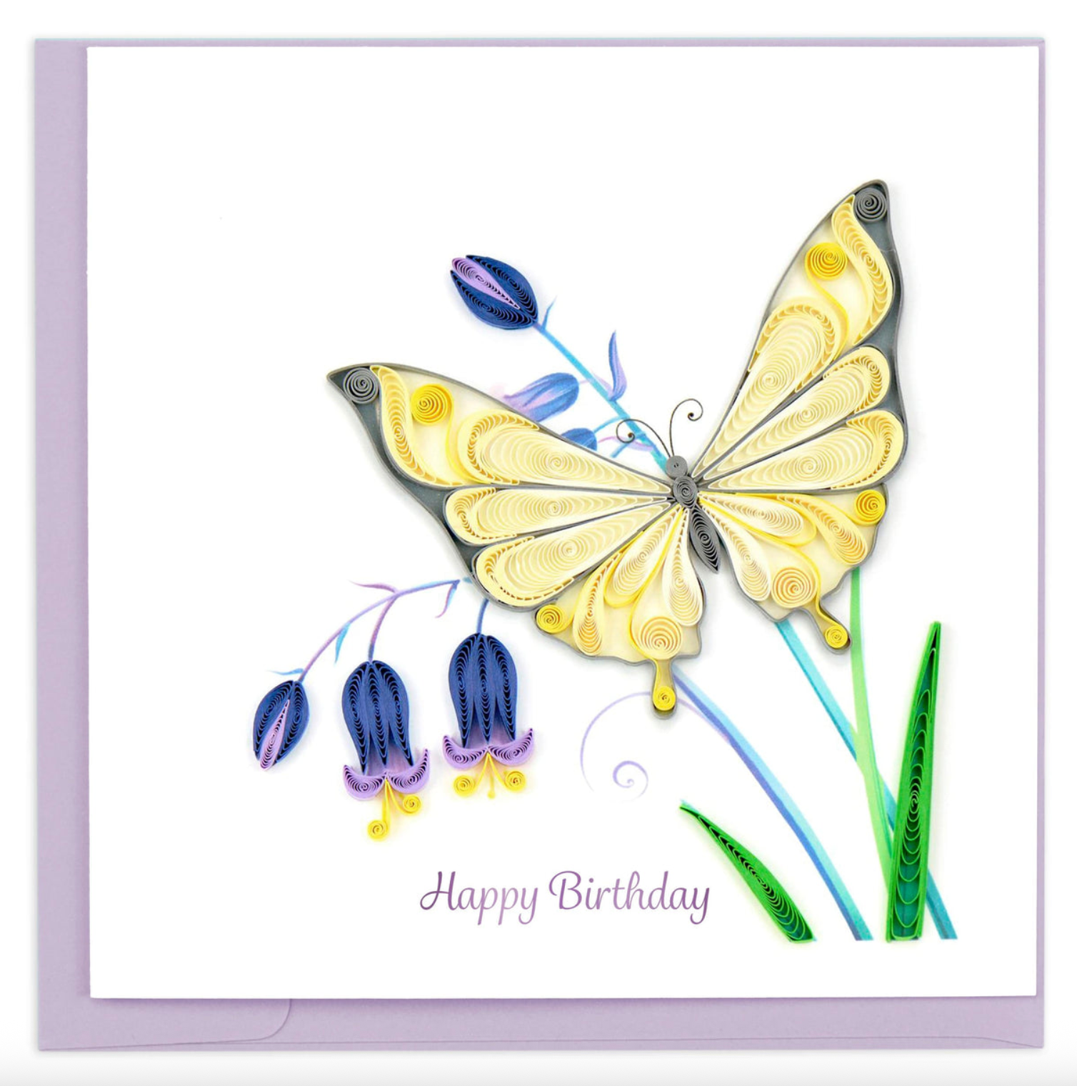 Butterfly & Bluebells Birthday Quilling Card