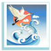 Crane With Wave and Rising Sun Blank Quilling Card