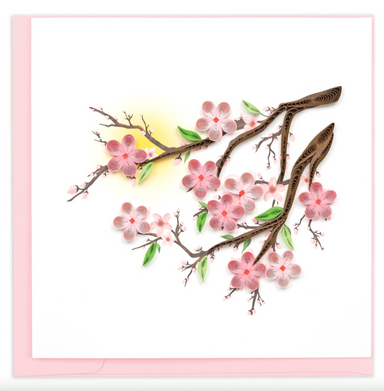 Cherry Blossoms Blank Quilling Card