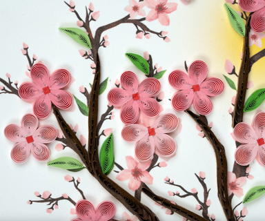 Cherry Blossoms Blank Quilling Card