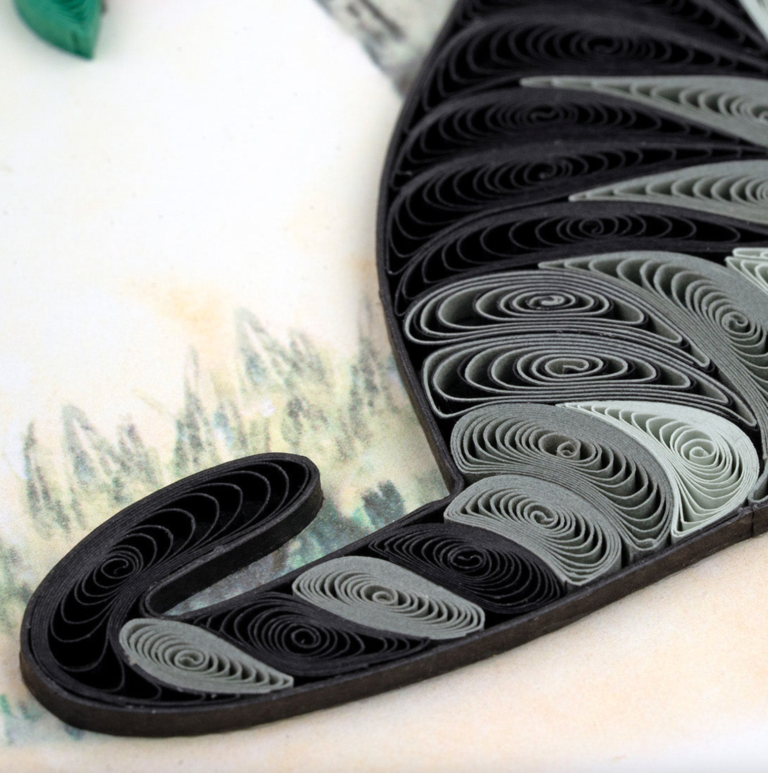 Cat & Orange Branch Blank Quilling Card