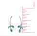 Boma Sterling Silver Post Earrings - Long Leaf with Green Turquoise
