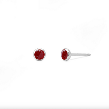 BOMA Belle Mini Stone Studs - Red Coral